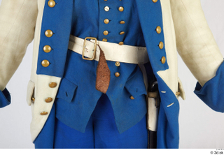  Photos Army man in cloth suit 3 17th century Army belt blue white and jacket historical clothing knob 0001.jpg